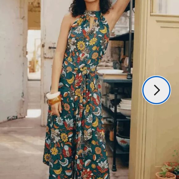 ANTHROPOLOGIE Geneva Halter Wide-Leg Jumpsuit, MEDIUM - Picture 4 of 10